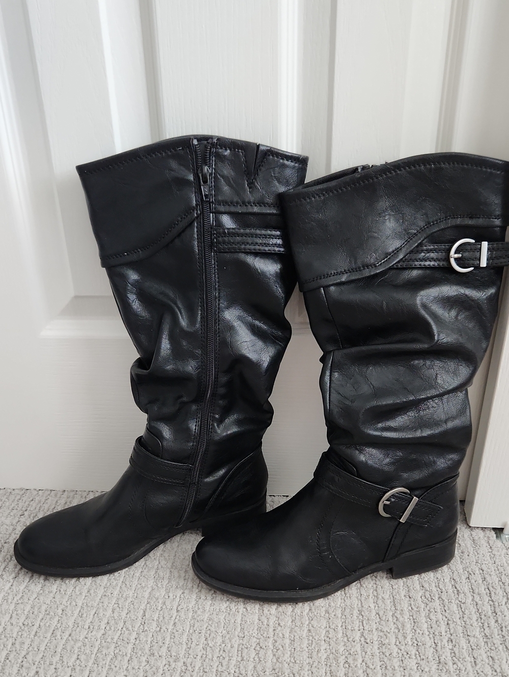 Ariat Black Slouchy Mid-Calf Buckle Boots
